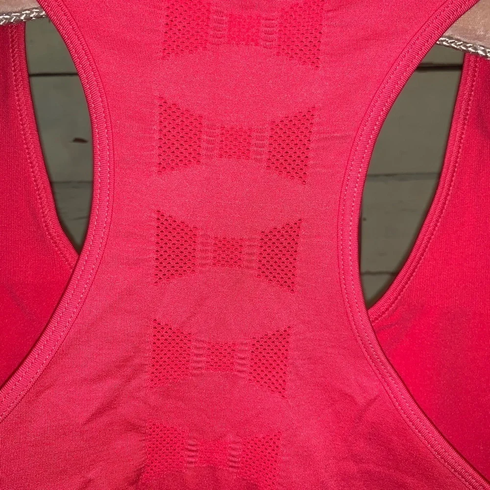 Kate Spade Hot Pink Racerback Bow Accent Stretch Scoop Neck Active Tank M NEW